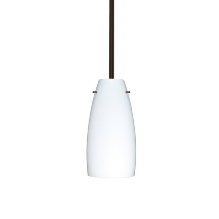 Besa Lighting Tao 10 Stem Pendant, Opal Matte, Bronze Finish, 1x9W LED 1TT-151207-LED-BR